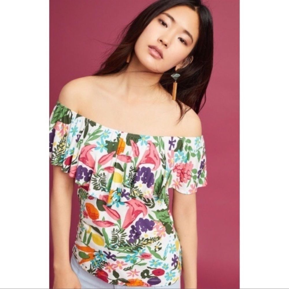 ANTHROPOLOGIE Striped Flared Sleeve Top NWT